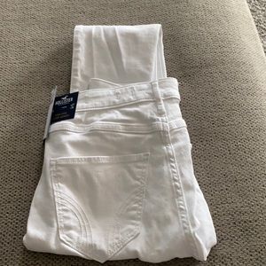 Hollister white ripped skinny jeans
